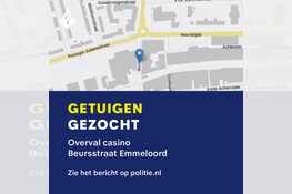 Getuigen gezocht van overval casino