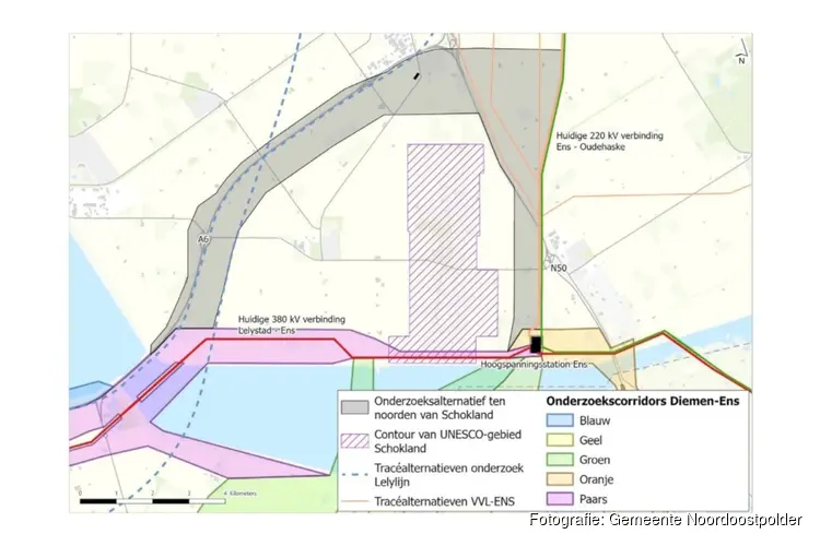 Noordoostpolder tegen mogelijk nieuwe hoogspanningsroute