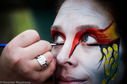 Bodypaint event voor apenboomkikker