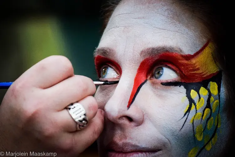 Bodypaint event voor apenboomkikker